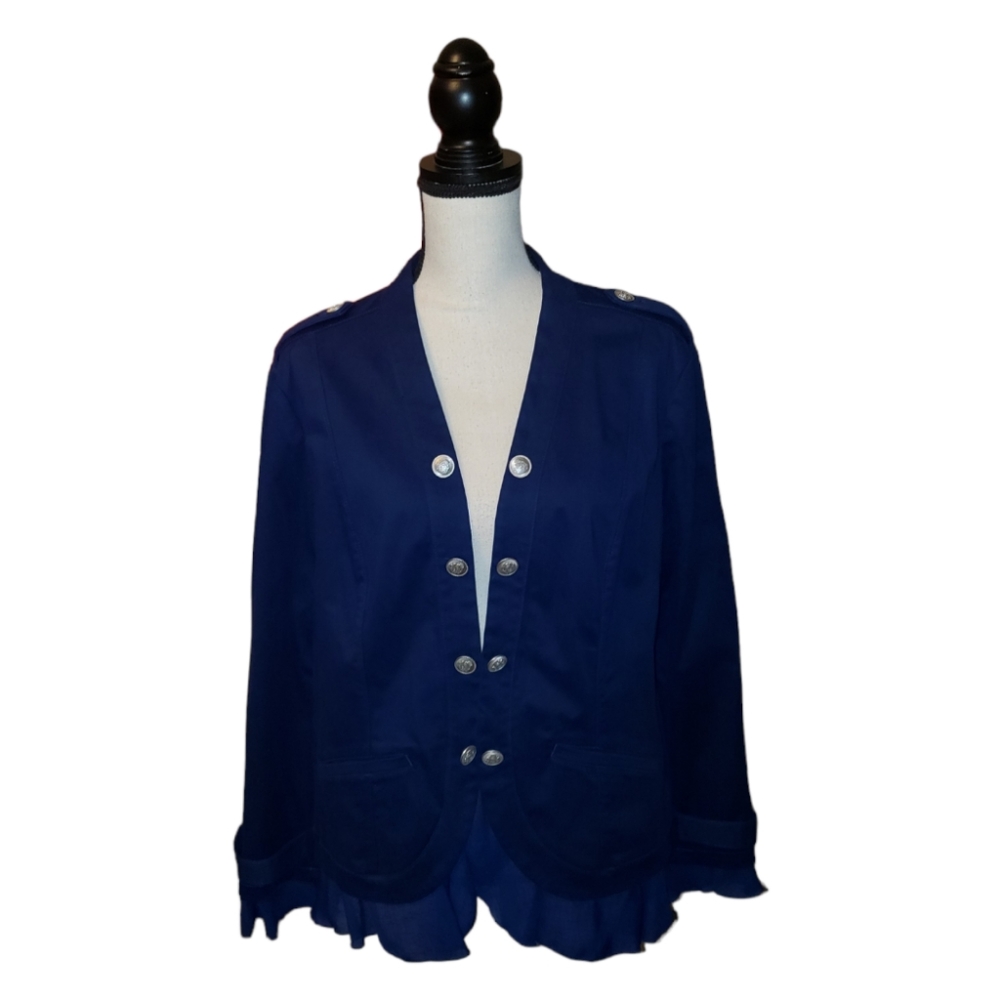 NWT Navy Chico's Milatary Style Jacket